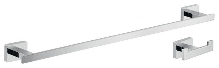 Chrome Two Piece Bathroom Accessory Set