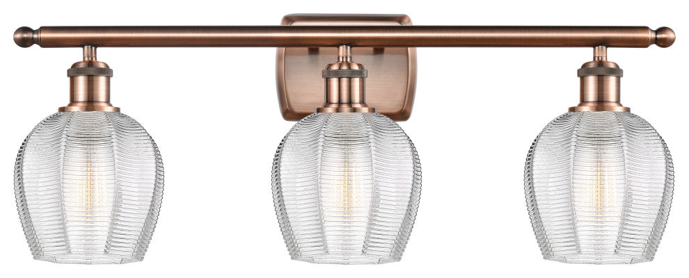 Innovations 516-3W-AC-G462-6-LED 3 Light Bath Vanity Light, Antique Copper