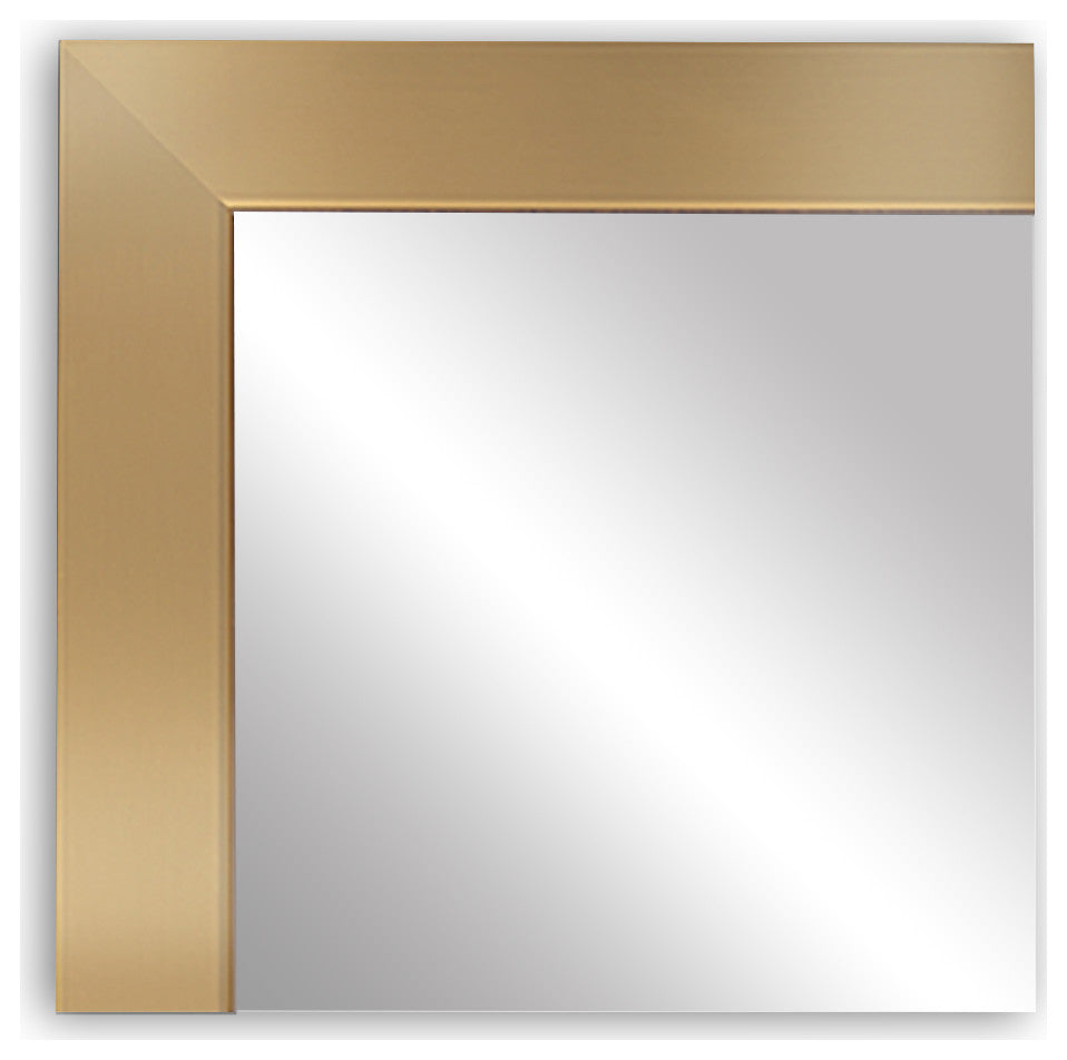 Meade Framed Wall Mirror, Champagne Gold, 28"x24"