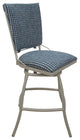 Outdoor/Indoor Bar Stool - Jenna with Back Pad, Coco Indigo Blue, Beige, 30"