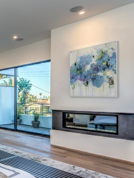 "Center Piece I 2" Floater Framed Painting Print on Canvas, 48"x48"