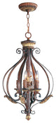 Villa Verona Chandelier, Verona Bronze With Aged Gold Leaf Accents