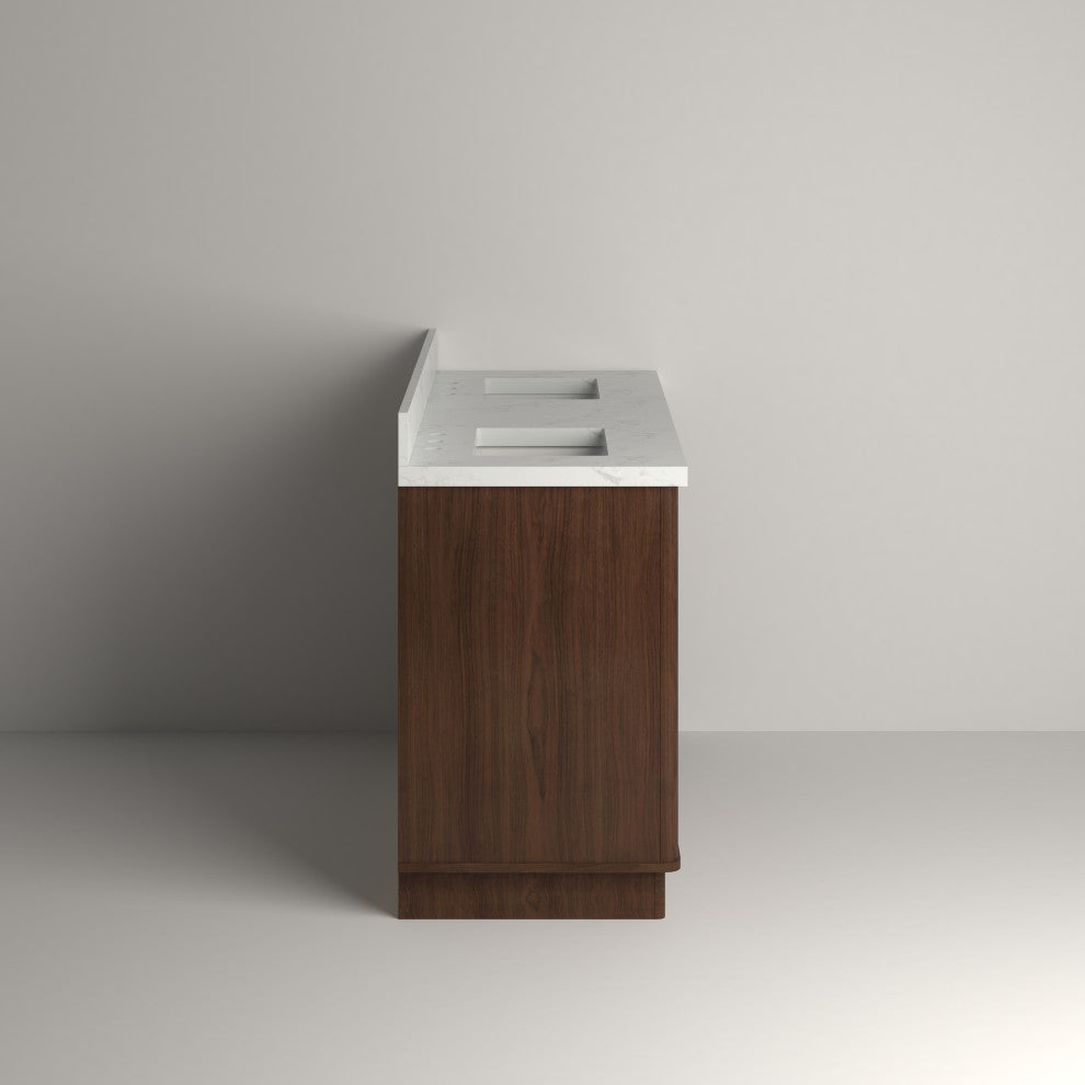 Kathryn Bathroom Vanity, Dark Oak, 60", Double Sink, Freestanding