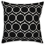 Black Mid Mod Circles 20x20 Throw Pillow Cover