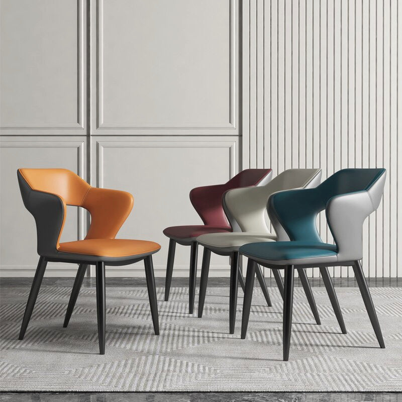Modern Minimalist Red Backrest Desk Chair, Orange