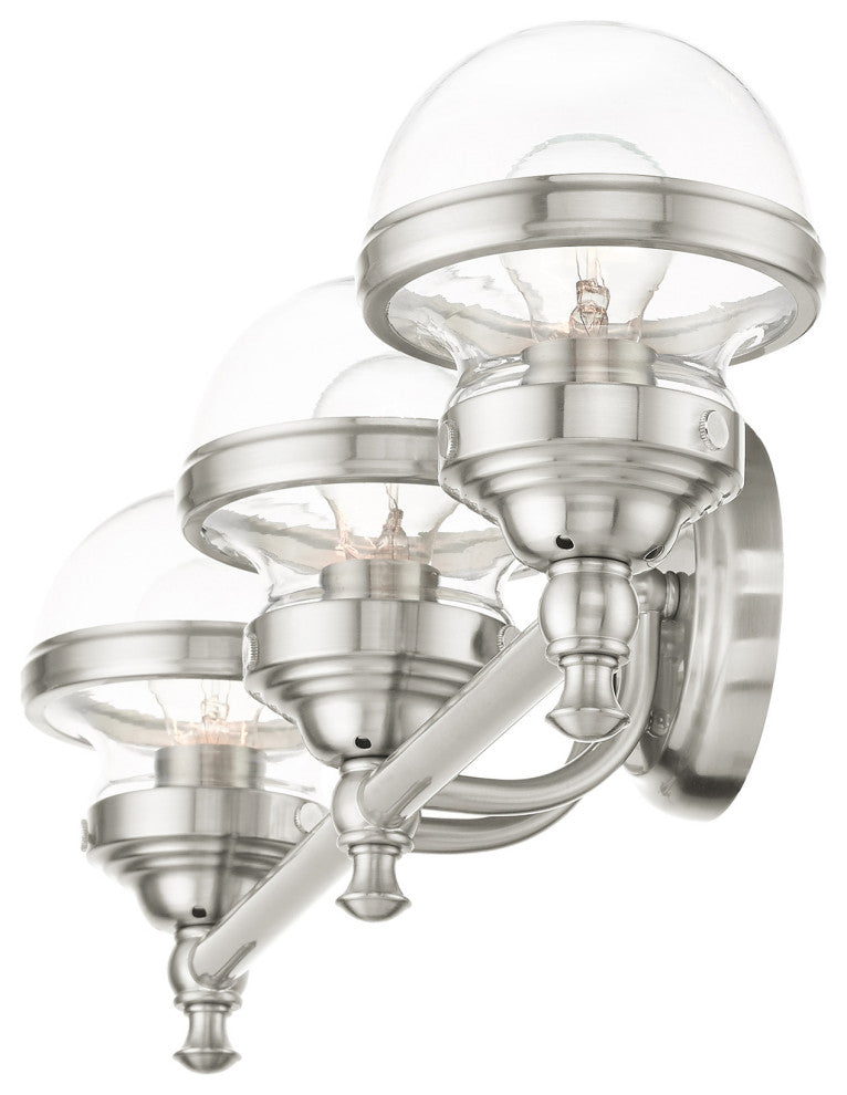 Livex Lighting Oldwick 3 Light Brushed Nickel Vanity Sconce