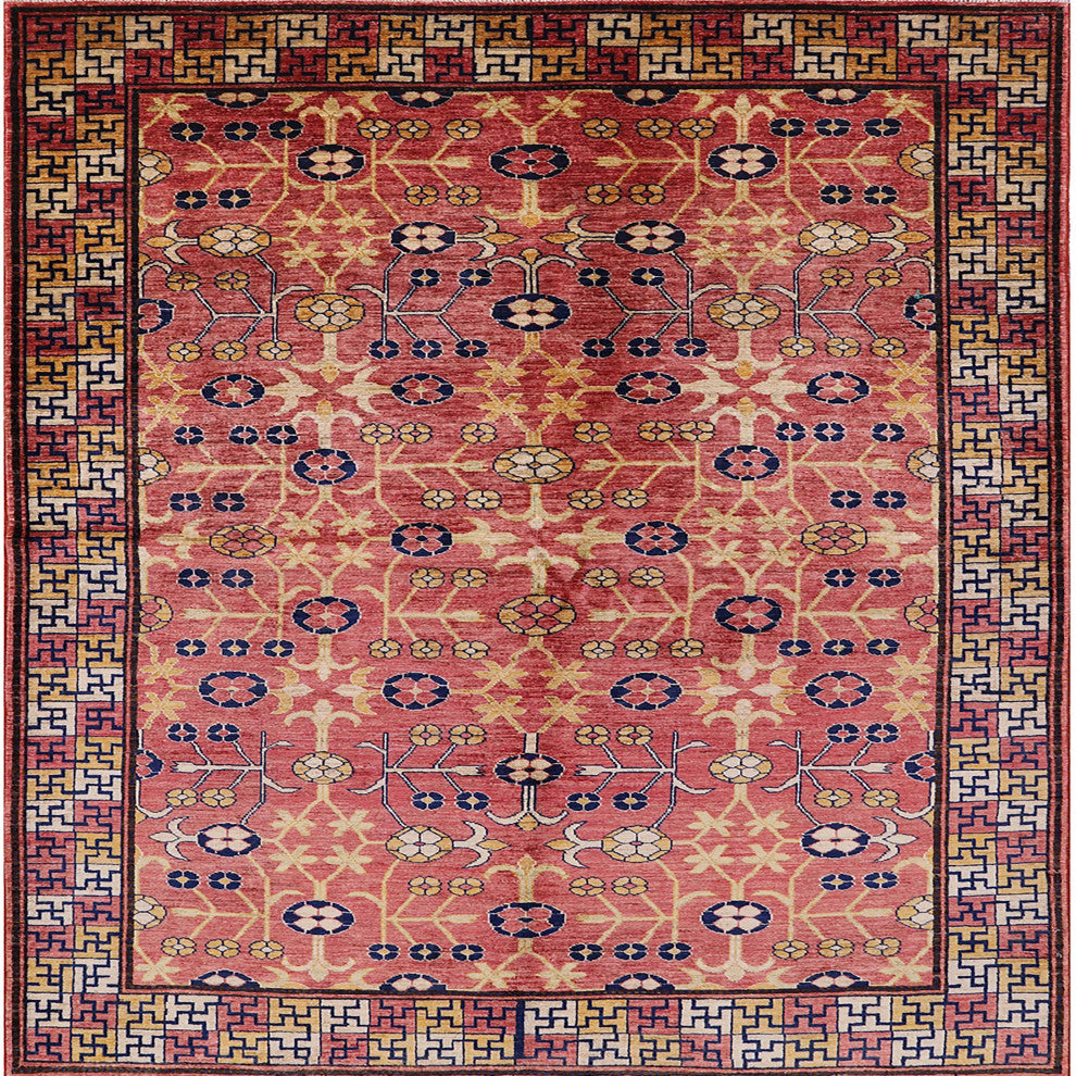 Ahgly Company Indoor Square Mid-Century Modern Area Rugs, 7' Square
