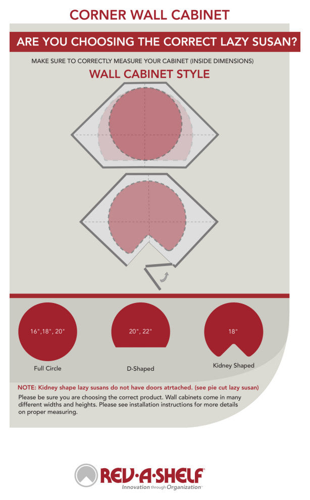 Polymer Full-Circle 2-Shelf Lazy Susan for Corner Wall Cabinets, White, 18"W