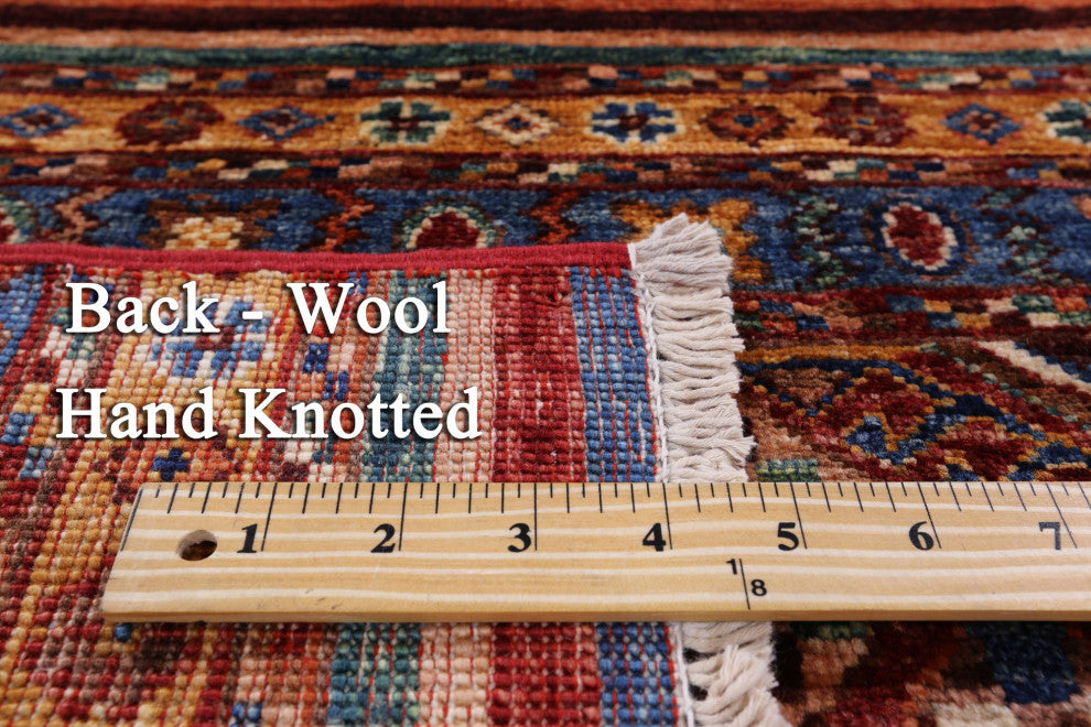 Khorjin Super Kazak Handmade Wool Rug 4' 0" X 5' 8" Q5363