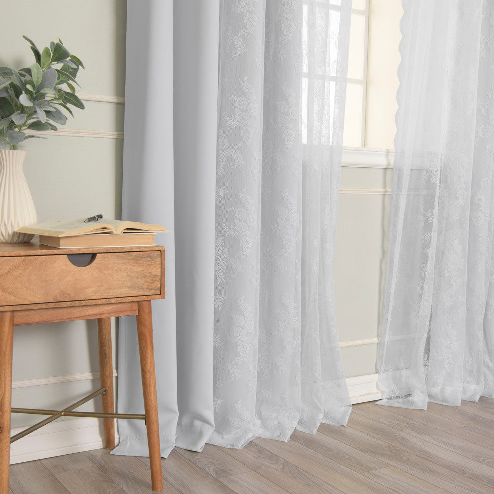 Rose Sheers and Blackout Curtains, Vapor, 52"x84"