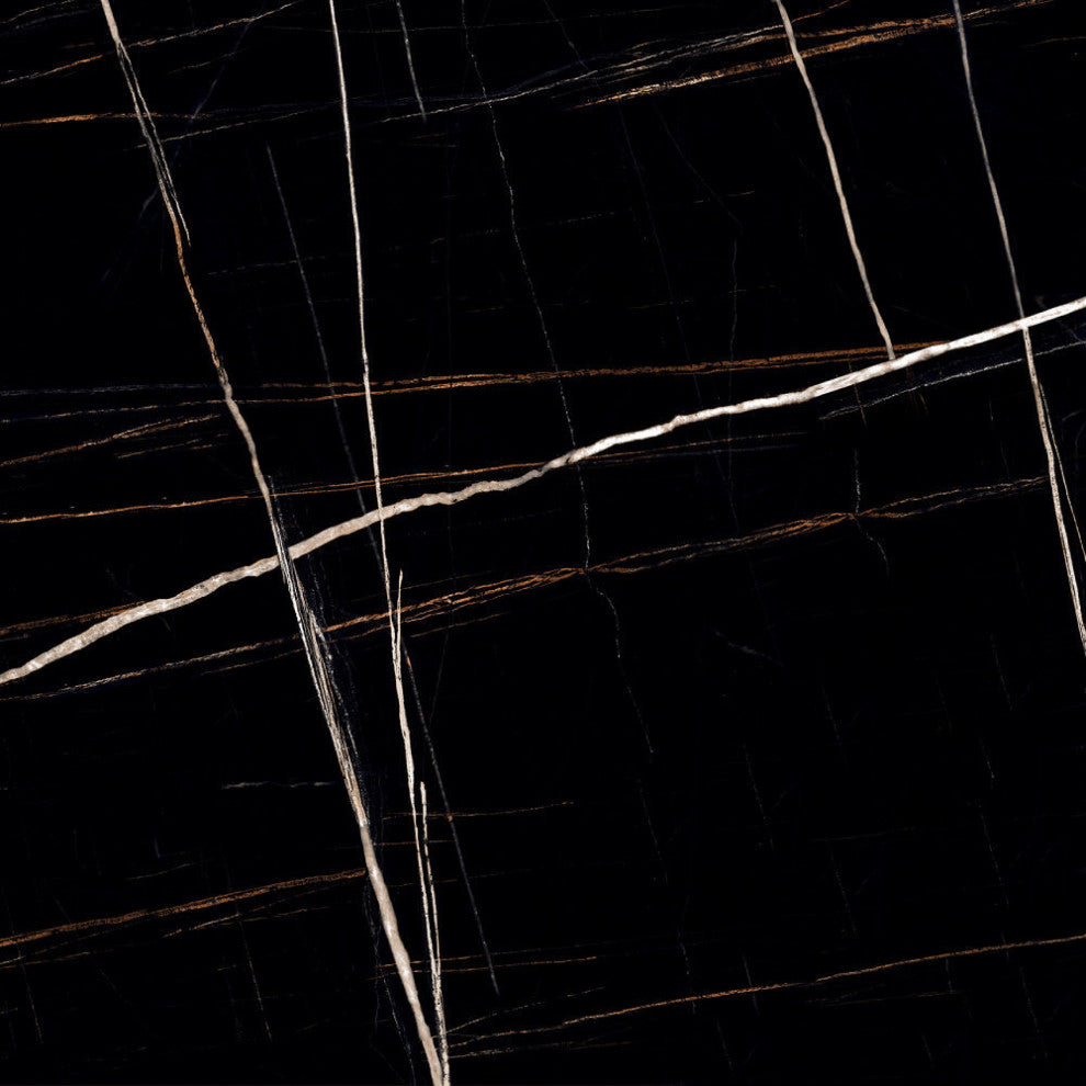 Porcelain Marble Look Wall and Floor Tile Sahara Noir, 48x48