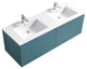 Balli 60'' Double Sink Wall Mount Modern Bathroom Vanity, Teal Green