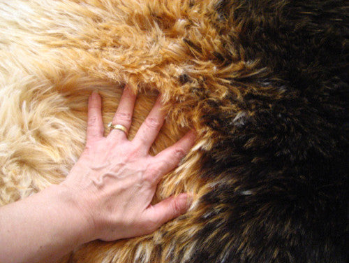 Shaggy Goat Pelt, Faux Fur Rug, 40"x55"