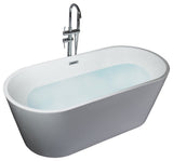 Lexora Melina 67" Freestanding Bathtub With Chrome Drain
