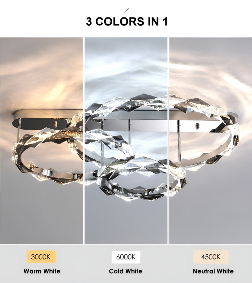 Acquedolci | Luxury Crystal Circular Ceiling Chandelier, 48w Large