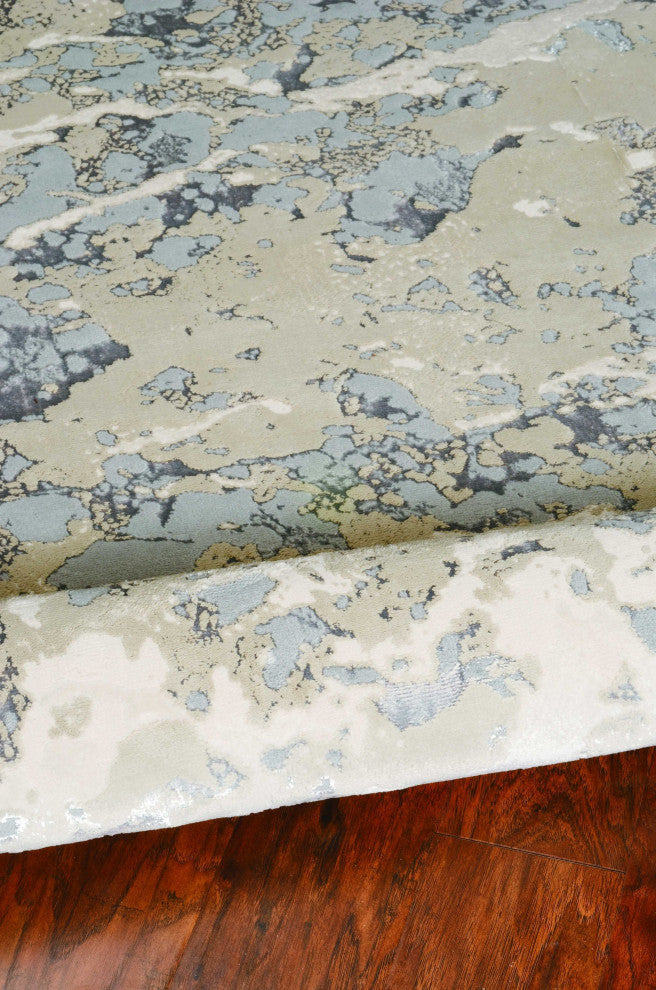 HomeRoots 7'x10' Sand Grey Machine Woven Abstract Indoor Area Rug