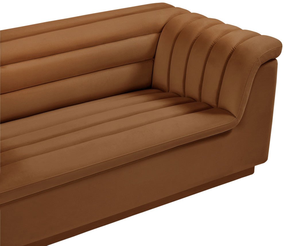 Cascade Upholstered Set, Saddle, Velvet, Loveseat