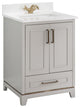 Albia Collection 24" Bathroom Vanity With Quartz Countertop and Ceramic Sink, Gray