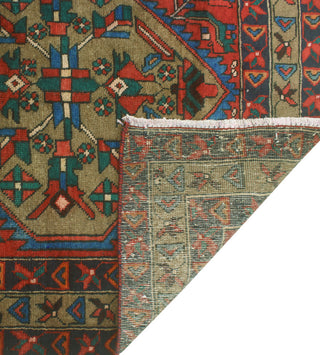 Fine Vintage Distressed Nooman Red/Navy Runner, 3'10 x 11'6