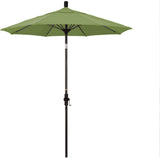 7.5' Bronze Collar Tilt Lift Fiberglass Rib Aluminum Umbrella, Sunbrella, Spectrum Cilantro