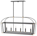 Hinkley Lighting 4054 Selby 6 Light 48"W Taper Candle Linear - Black