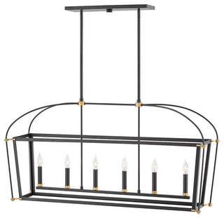 Hinkley Lighting 4054 Selby 6 Light 48"W Taper Candle Linear - Black