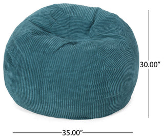 Spring 3 Foot Corduroy Beanbag, Dark Teal
