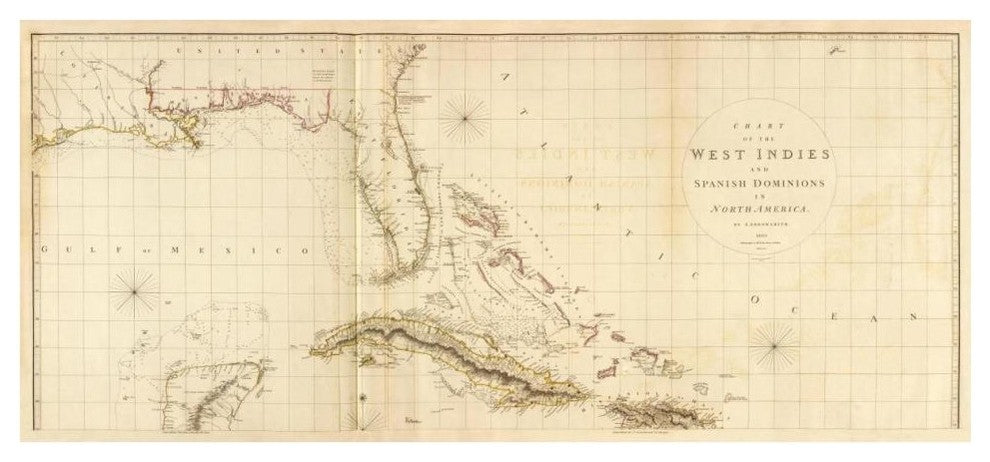 "West Indies I, 1810" Digital Paper Print by Aaron Arrowsmith, 42"x20"