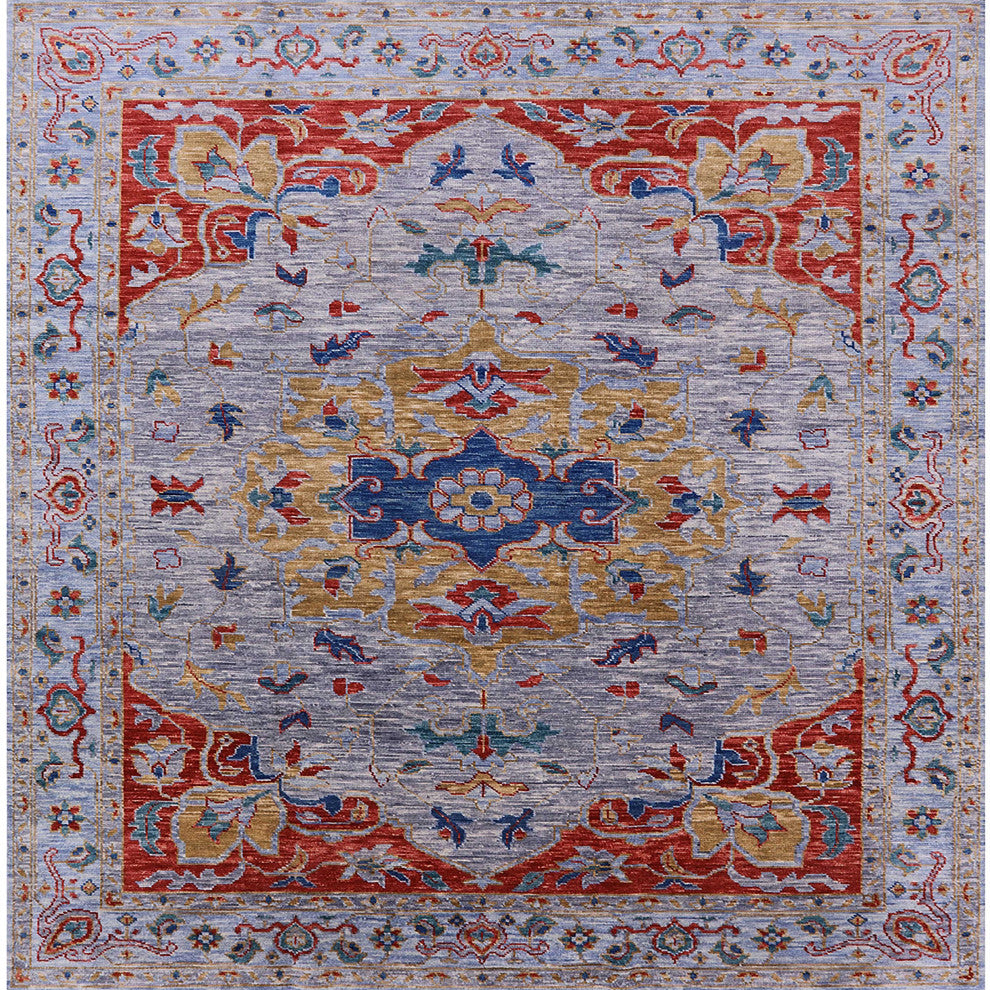 Ahgly Company Indoor Square Mid-Century Modern Area Rugs, 7' Square