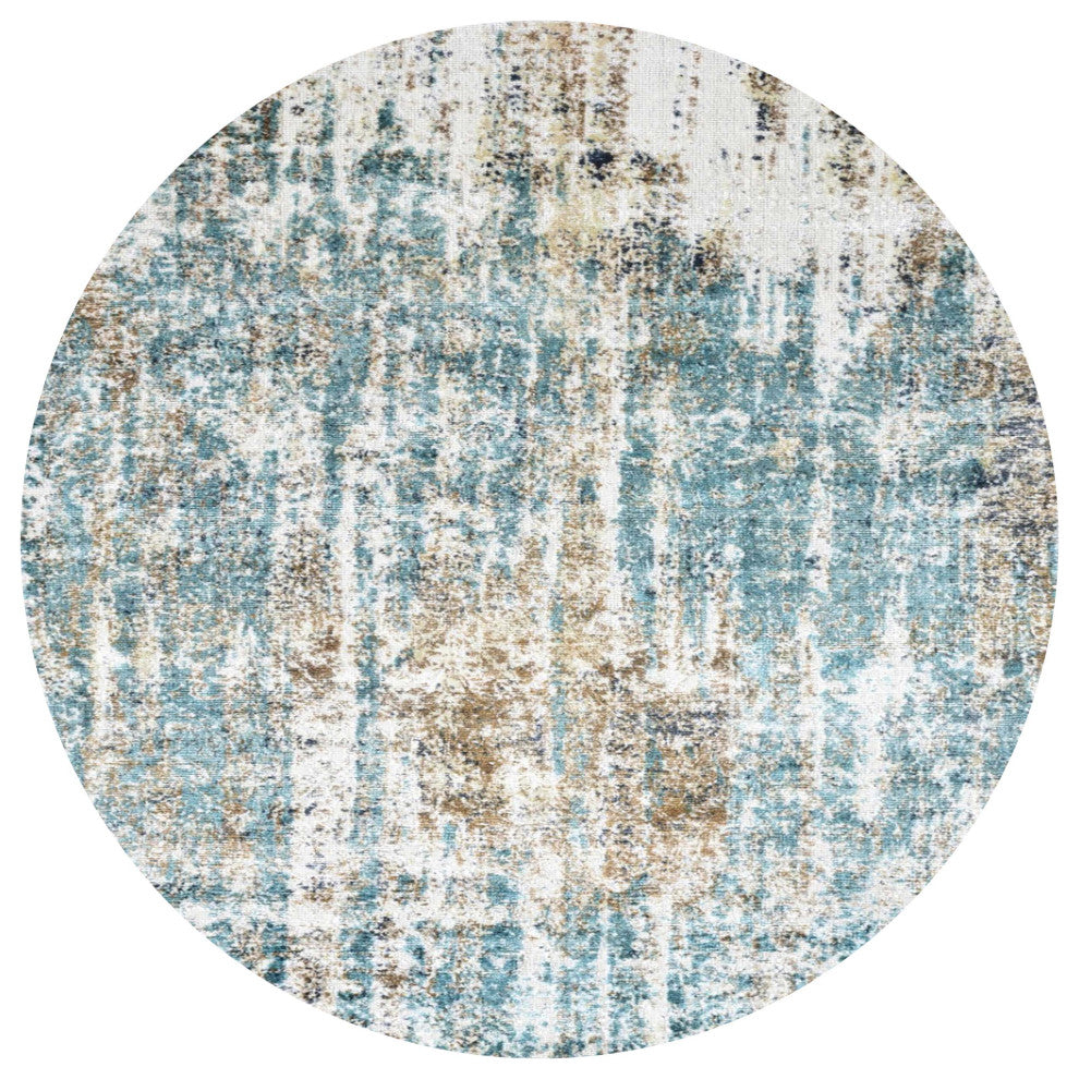 Ahgly Company Indoor Round Mid-Century Modern Area Rugs, 3' Round