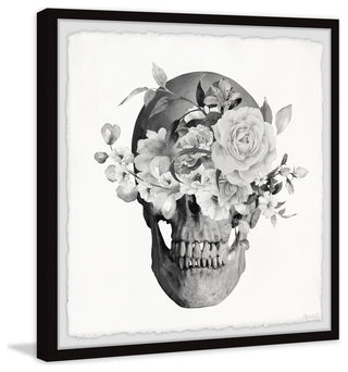 "Roses and Skull" Framed Painting Print, 18x18