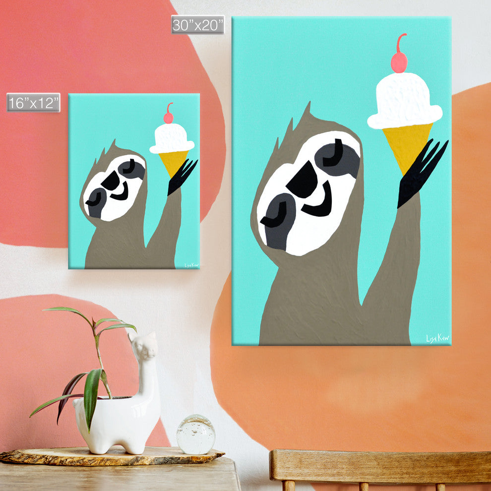 Fiesta Sloth Wrapped Canvas Kids Wall Art