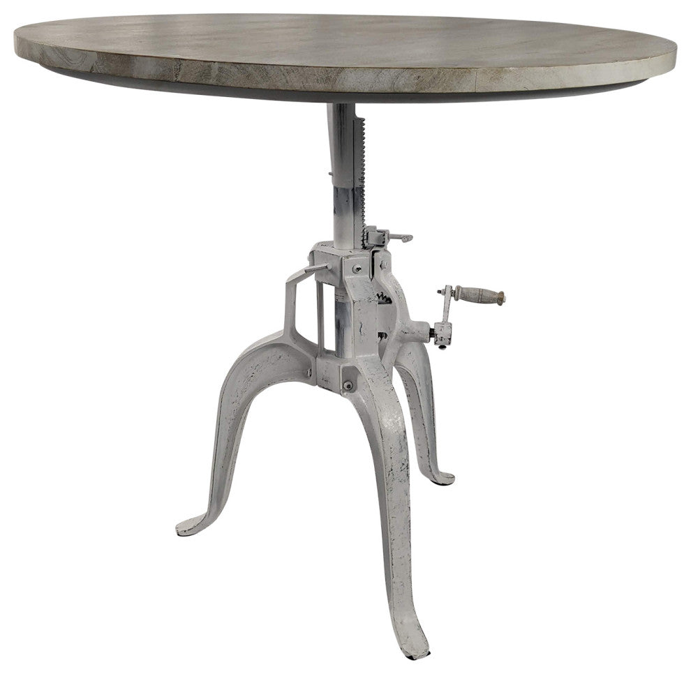 Bentley Adj Crank Table, Whitewash