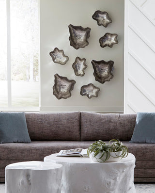 Cast Onyx Wall Bowl, Silver, Small