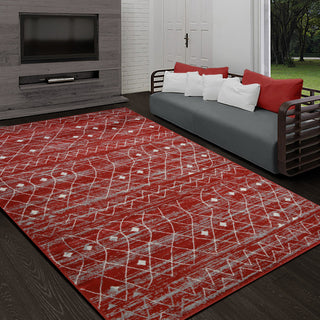 Traditional Accent Rug, Scarlet Red, 6'11"x4'11"