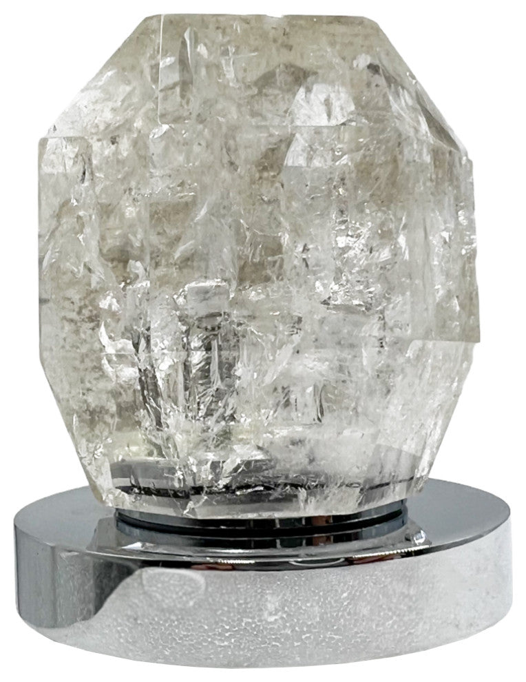 CastelloUSA Widespread 3 Hole, Bath Faucet, 2-White Rock Crystal Handles, Chrome