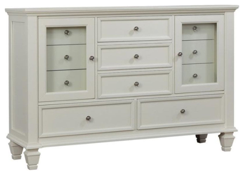 Wood Dresser with 11 Drawers, White