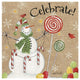"Sweet Snowmen I" Digital Paper Print by Anne Tavoletti, 32"x32"