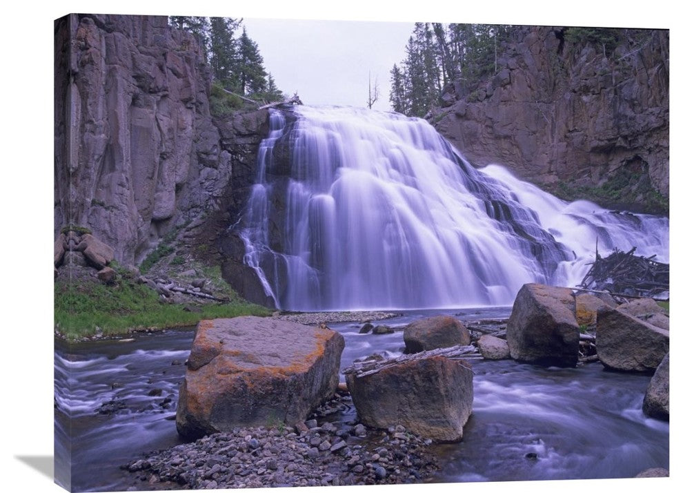 "Gibbon Falls Cascading Into River, Yellowstone National Park, Wyoming" Artwork