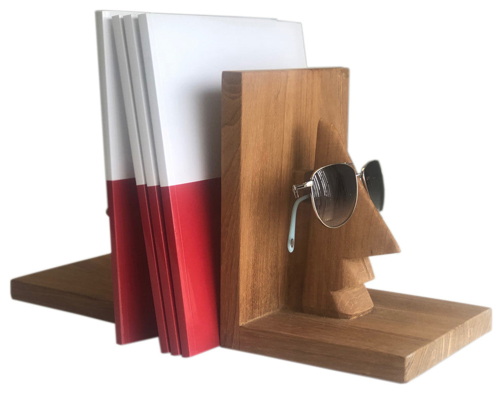 Teak Bookends