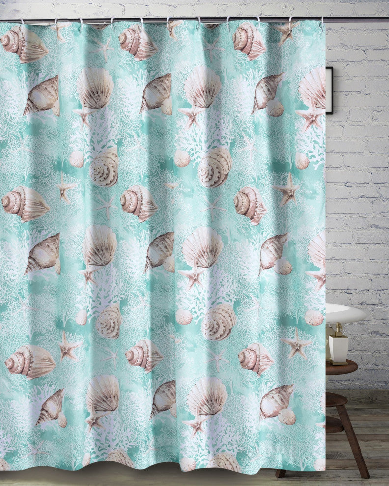 Barefoot Bungalow Bath Shower Curtain Ocean - Turquoise 72x72