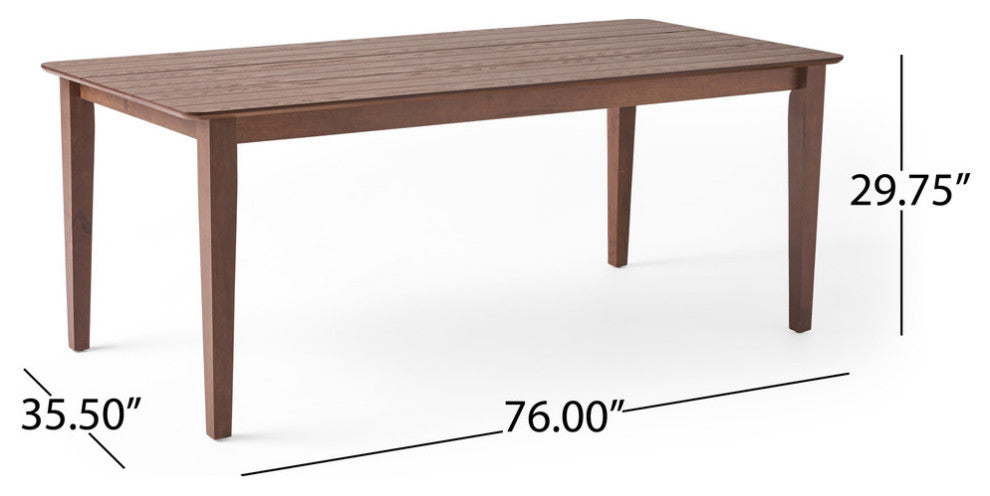 Odelia Rectangular 8-Seat Farmhouse Dining Table, Walnut Finish