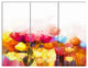 Yellow Pink Red Tulips on White, Floral Triptych Canvas Artwork, 36x28, 3 Panels