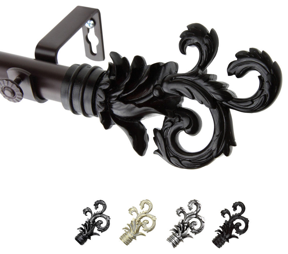 Malina 1" Curtain Rod, Mahogany, 160-240"