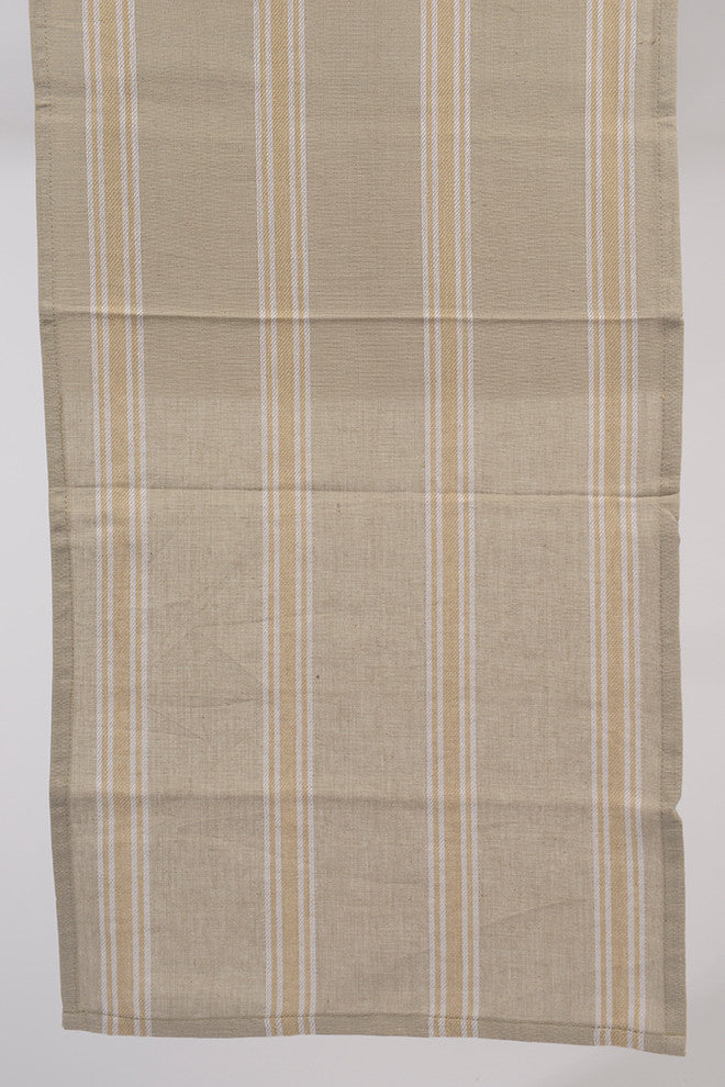 55"x15.75" Naturelle et Terreuse and Striped Table Runner, Brown