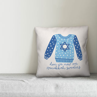 Hanukkah Sweater 18"x18" Throw Pillow Cover