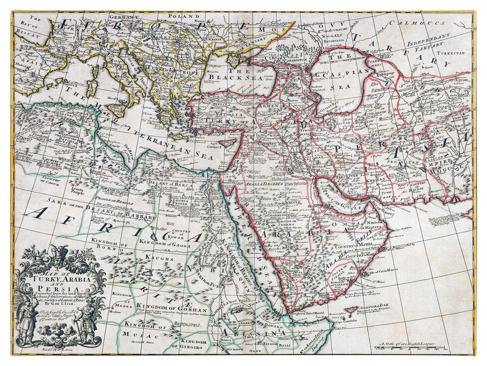 'Map of Turkey Arabia and Persia' Canvas Art