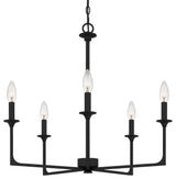 Quoizel PRC5026 Prescott 5 Light 26"W Taper Candle Style - Matte Black
