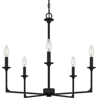 Quoizel PRC5026 Prescott 5 Light 26"W Taper Candle Style - Matte Black