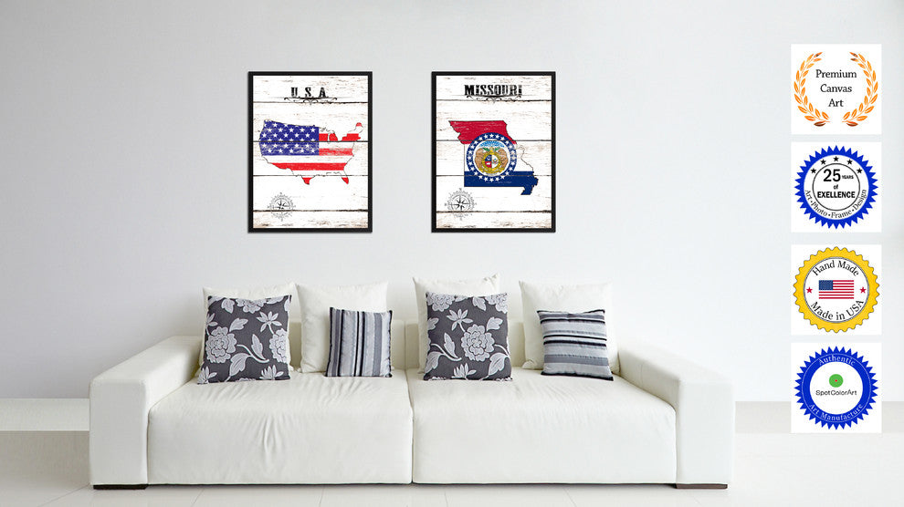 Missouri State Flag Canvas, 28"x37"